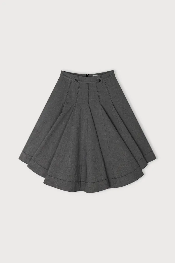 CHECK MIDI SKIRT