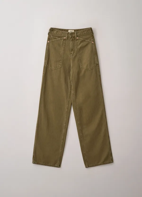 6th / Herringbone Garment Dyed Fatigue Pants (Beige)