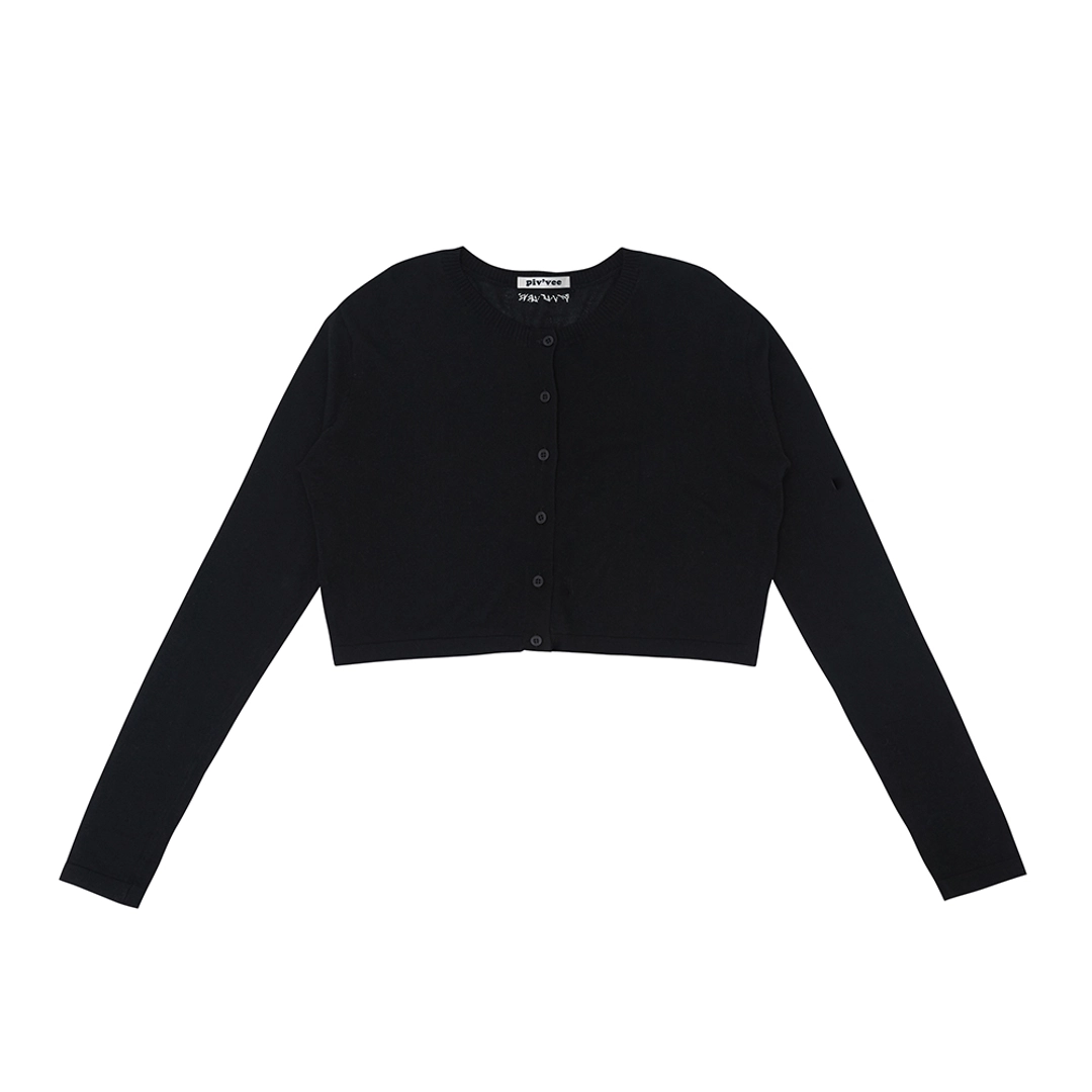 피브비 Crop Knit Cardigan (ebony black) 상품 이미지 1