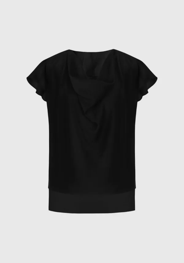 Row Drape Blouse Black