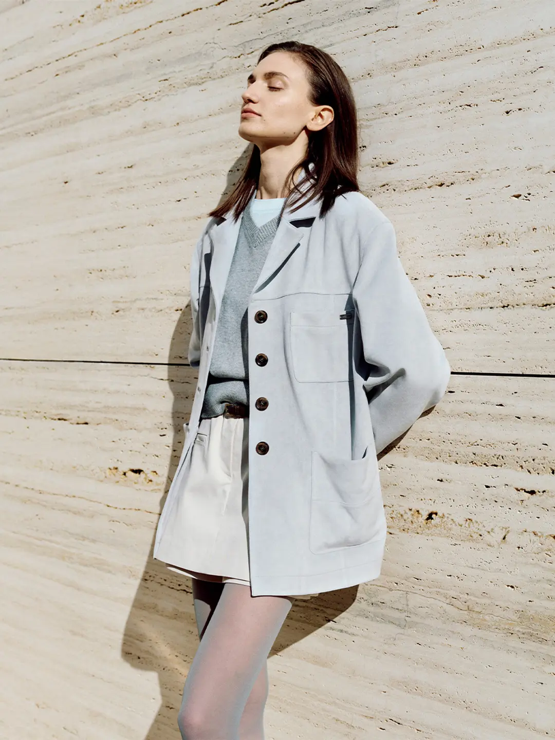 루에브르 Classic Faux Suede Leather Jacket SL5XJ626-J5 상품 이미지 2