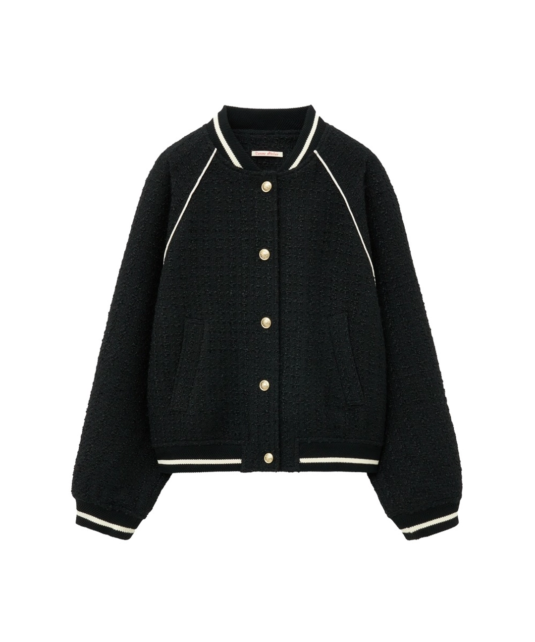 반원 아뜰리에 O3751 트위드 바시티 재킷_Black 상품 이미지 1