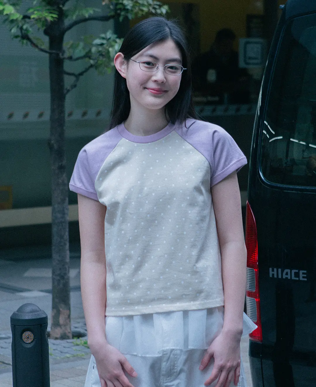 오헤시오 dot raglan t-shirt (cream beige) 상품 이미지 2