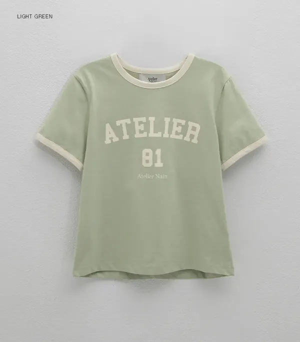 (T-6806)ATELIER NUMBERING COLOR TEE