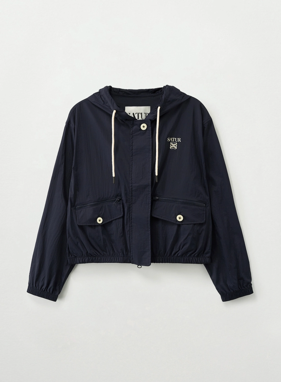 세터 (W) Crop Hood Wind Jacket - Navy 상품 이미지 1