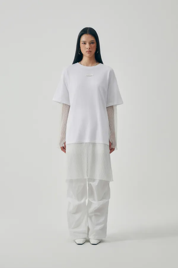 Layered Lace Long Sleeves [ White ]