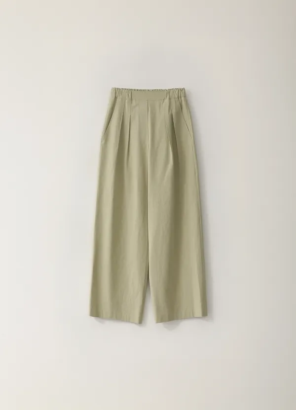 Wood Two-Tuck Banding Pants - Beige