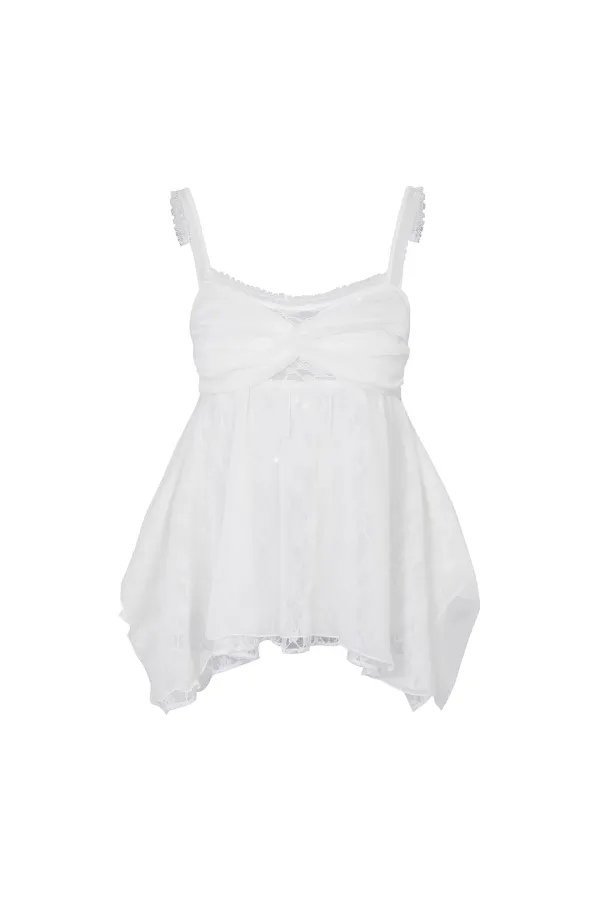 [카리나 착용] ROSE SHIRRING TOP white