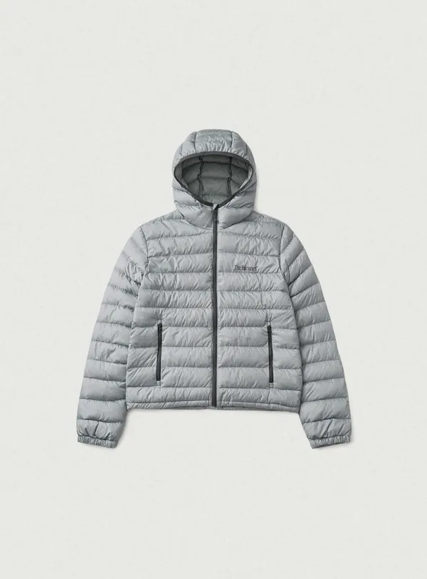 Pebble Light Goose Down Hoodie Jacket_Silver Blue [10월 말 순차 배송]