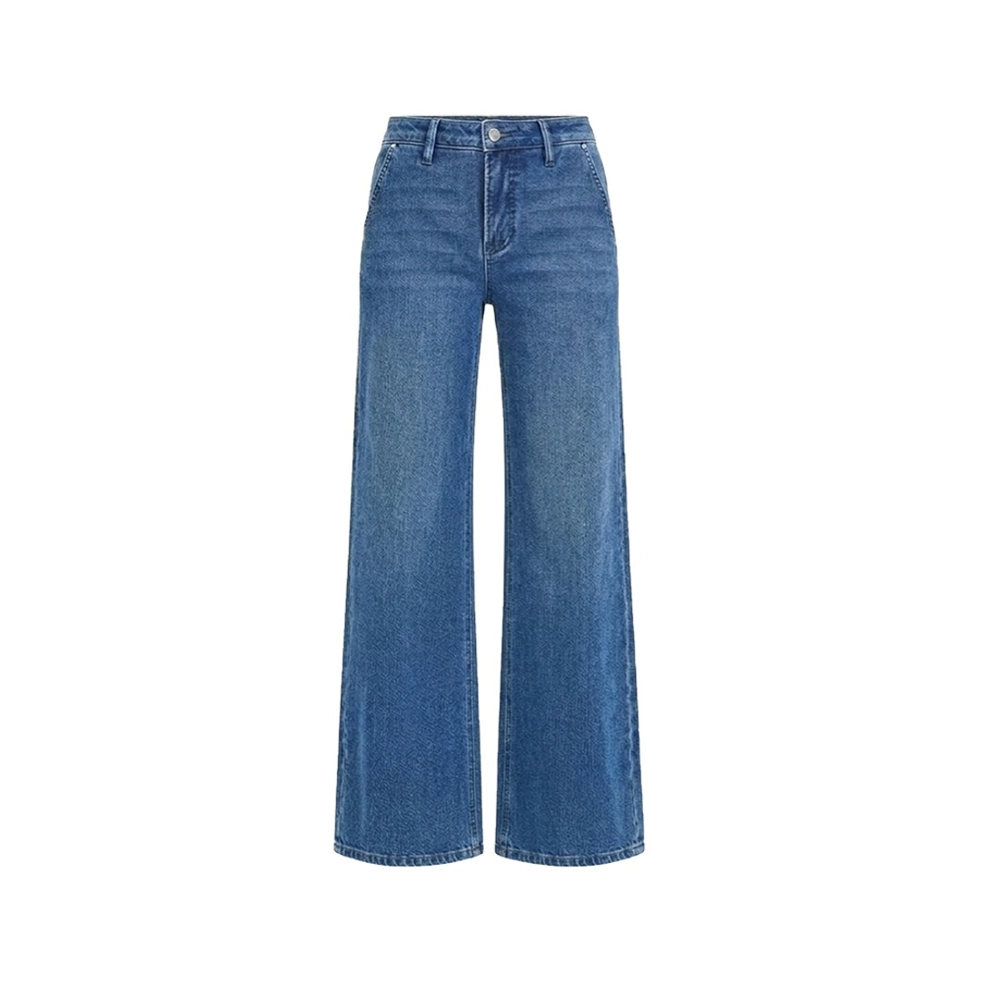 피브비 Striped Semi Wide Bootcut Denim Pants (medium blue) 상품 이미지 1
