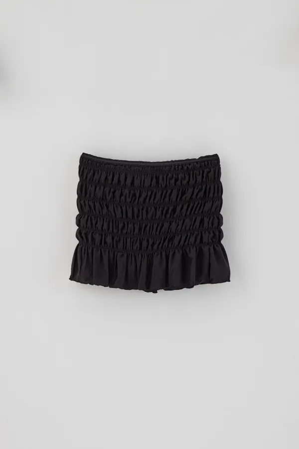 T/T Frill bubble mini skirt (black)