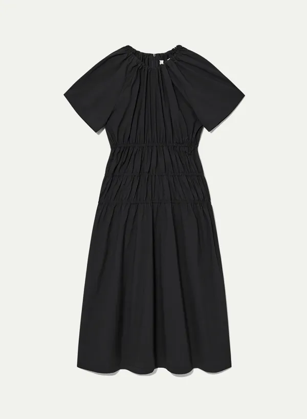 Shirring Dress Navy