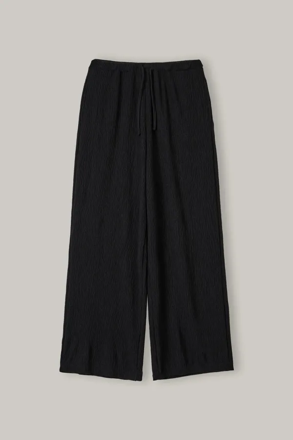 PT014 Jacquard Textured Pants (Black)