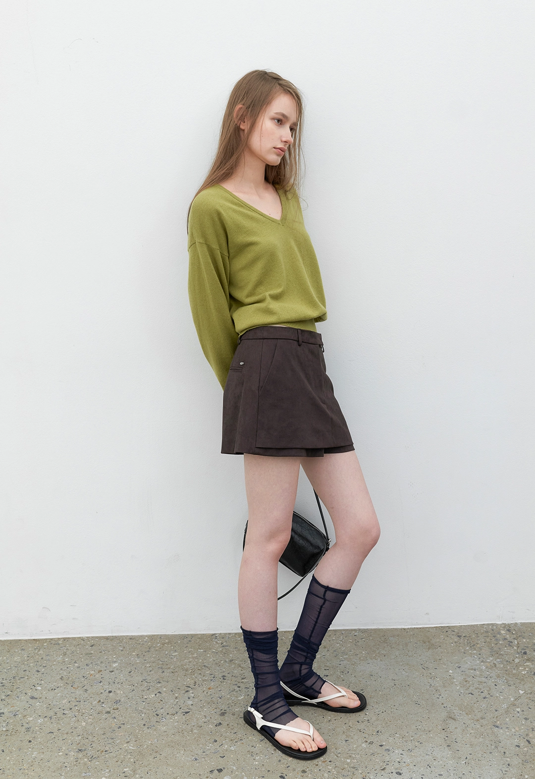 아뜰리에 나인 (PT-5830)SUEDE LOWRISE SKIRT PANTS 상품 이미지 3