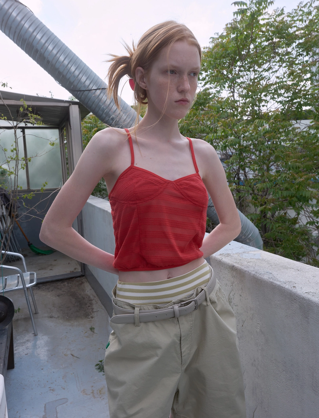 노컨텐츠 343. Dart Camisole _ Red 상품 이미지 1