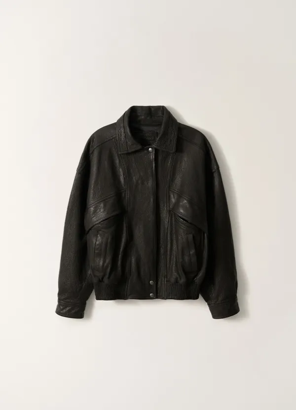 6TH / Lambskin Bomber Jacket (Black)