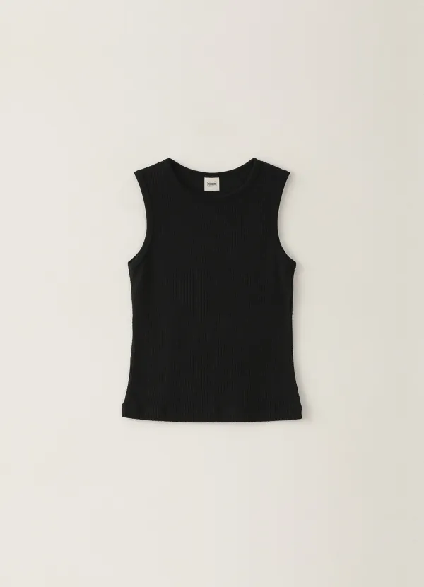 3RD / Waffle Cotton Sleeveless - Black