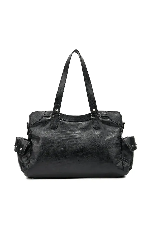 STUD POCKET BIG BAG IN BLACK