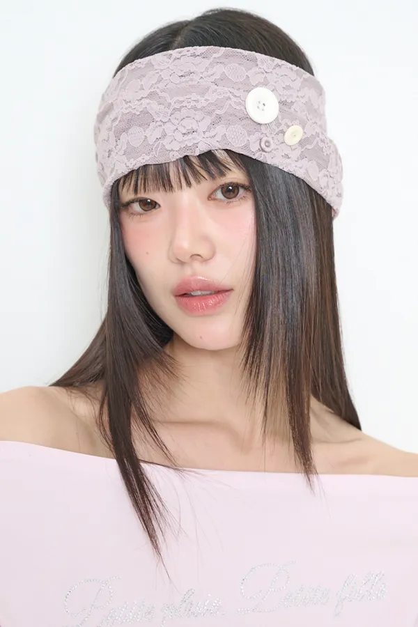 투웨이 레이스 헤어밴드 핑크