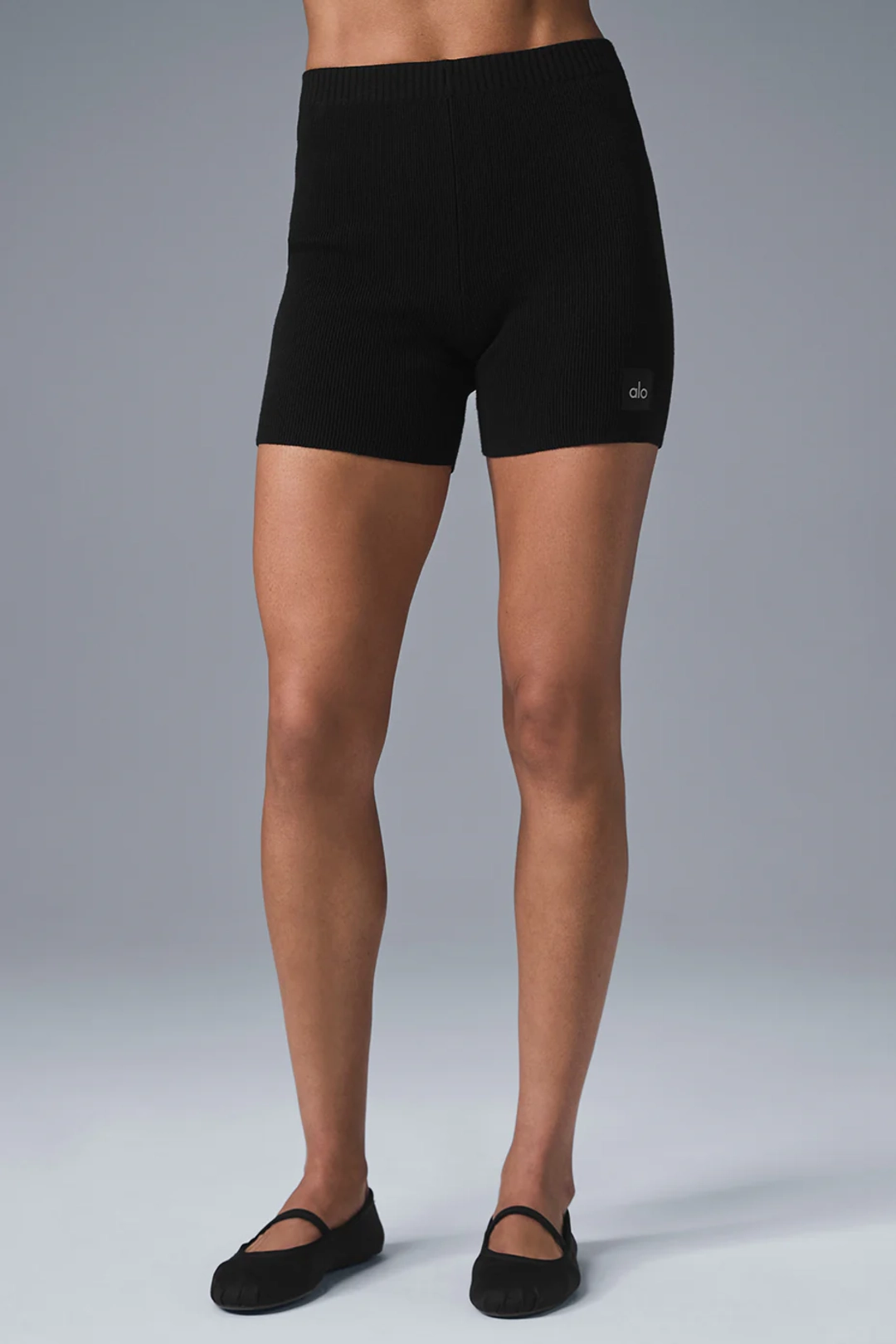 알로요가 Scholar Knit High-Waist Short - Black 상품 이미지 1