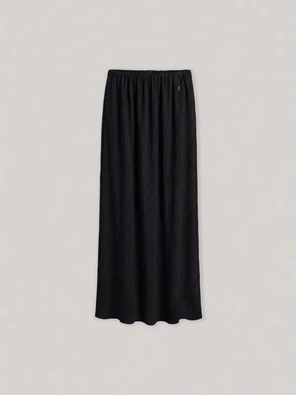 GRACENE PLEATS LONG SKIRT - BLACK그라센 플리츠 롱 스커트