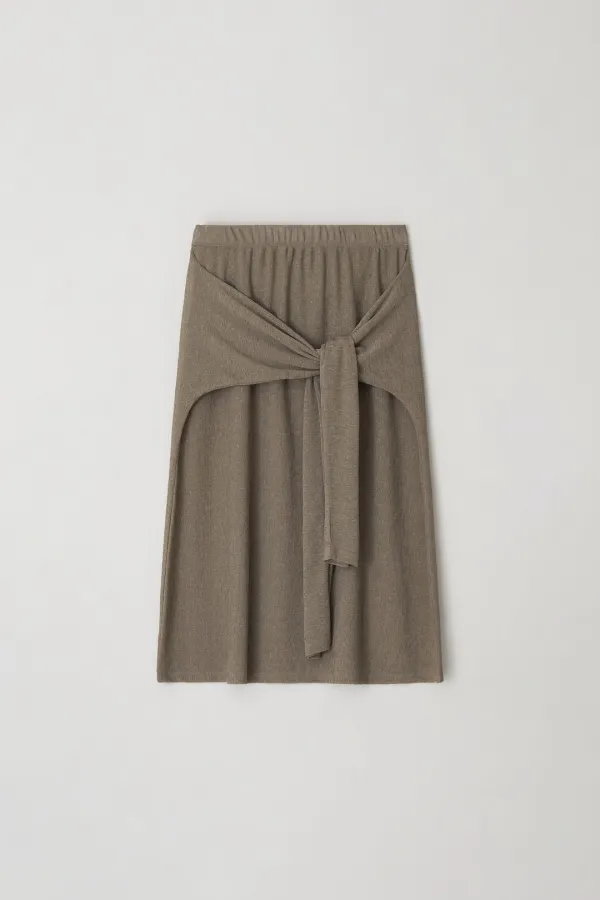 TIE LAYERED SKIRT_BEIGE