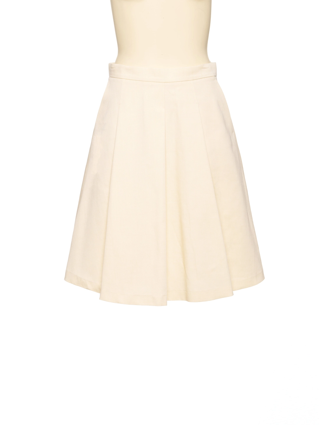 푸쉬버튼 PF26 IVORY TUCKED FLARE MIDI SKIRT 상품 이미지 2