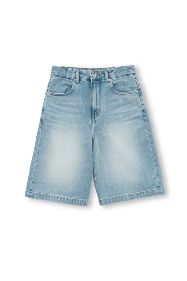24SS W Bermuda Denim Pants, Light Blue