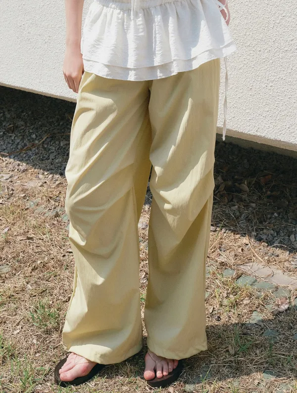 Parachute string nylon pants_Lemon