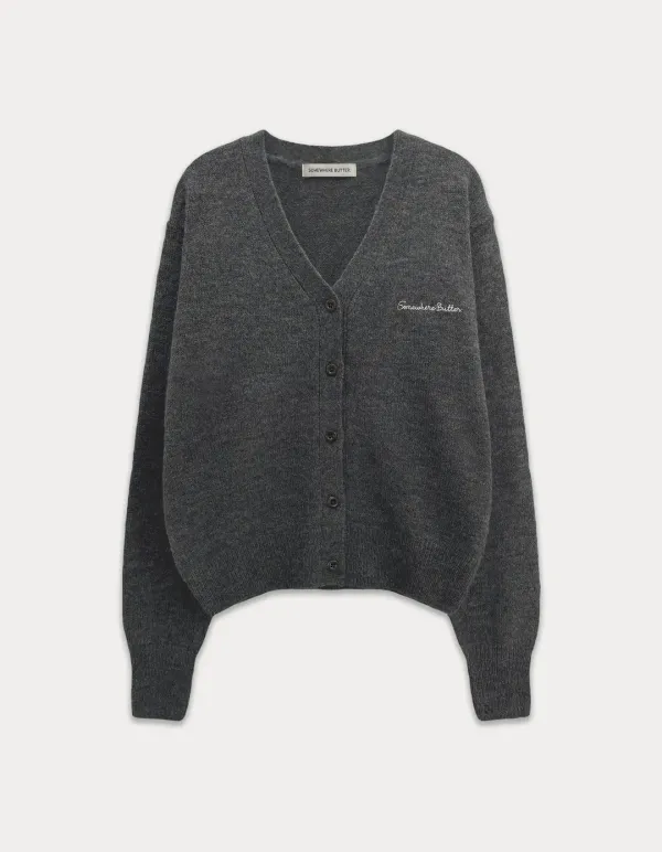 Eddy Alpaca Cardigan - Charcoal