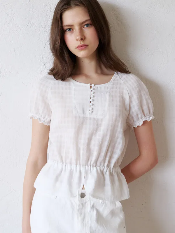 6/16 예약배송 round raglan blouse (white) orc 6053