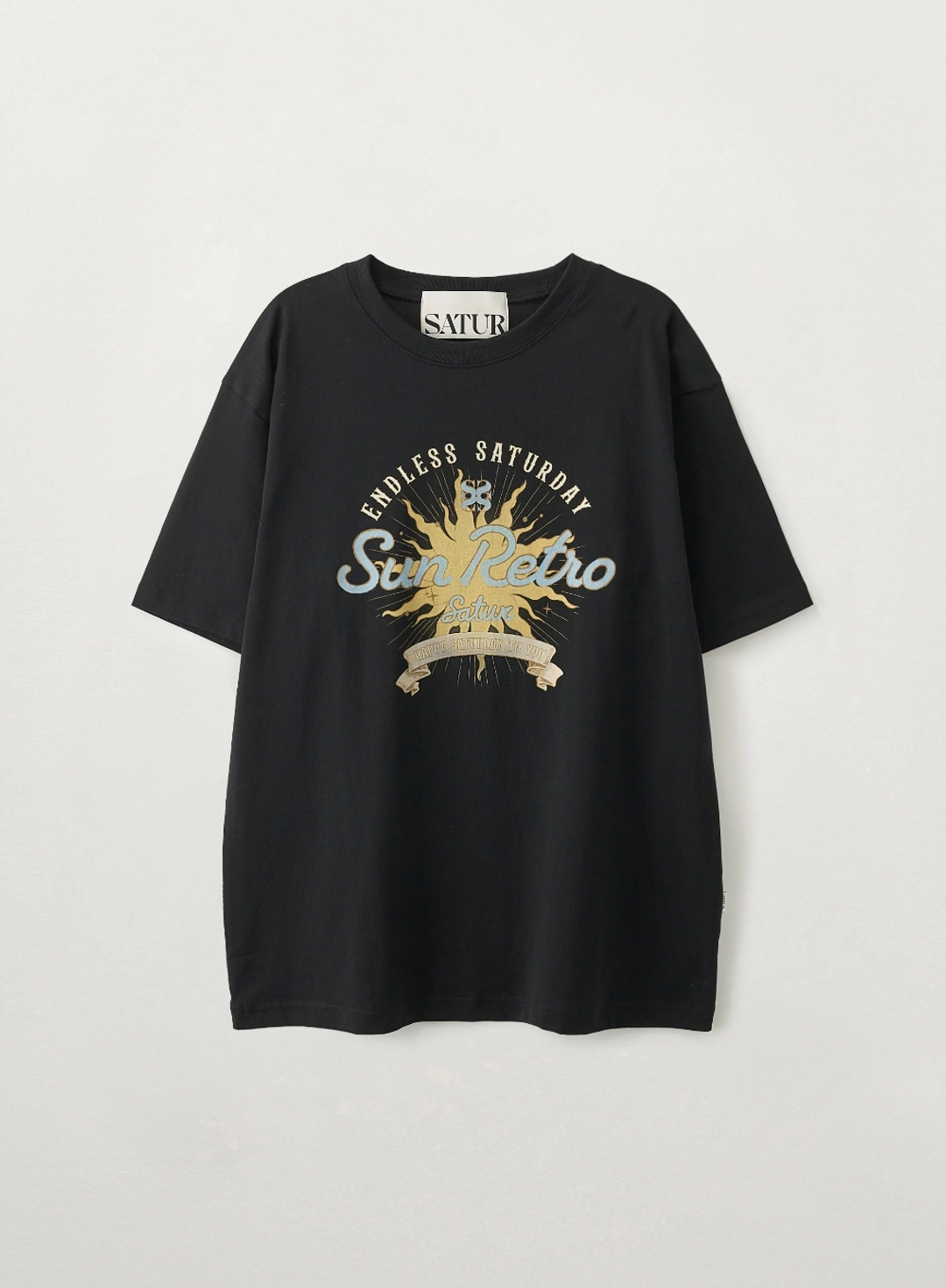 세터 New Sun Retro Graphic T-Shirt - Black 상품 이미지 1