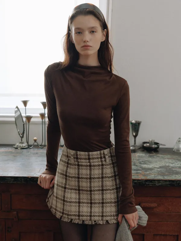 Drape Mock Neck T-shirt_5Color [BROWN S, M 9/23 예약배송]