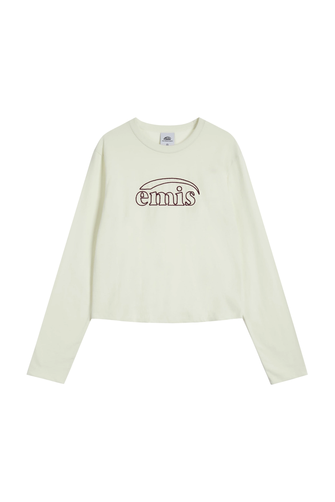 이미스 (W) LONG SLEEVE CHAIN STITCH T-SHIRT-CREAM 상품 이미지 1