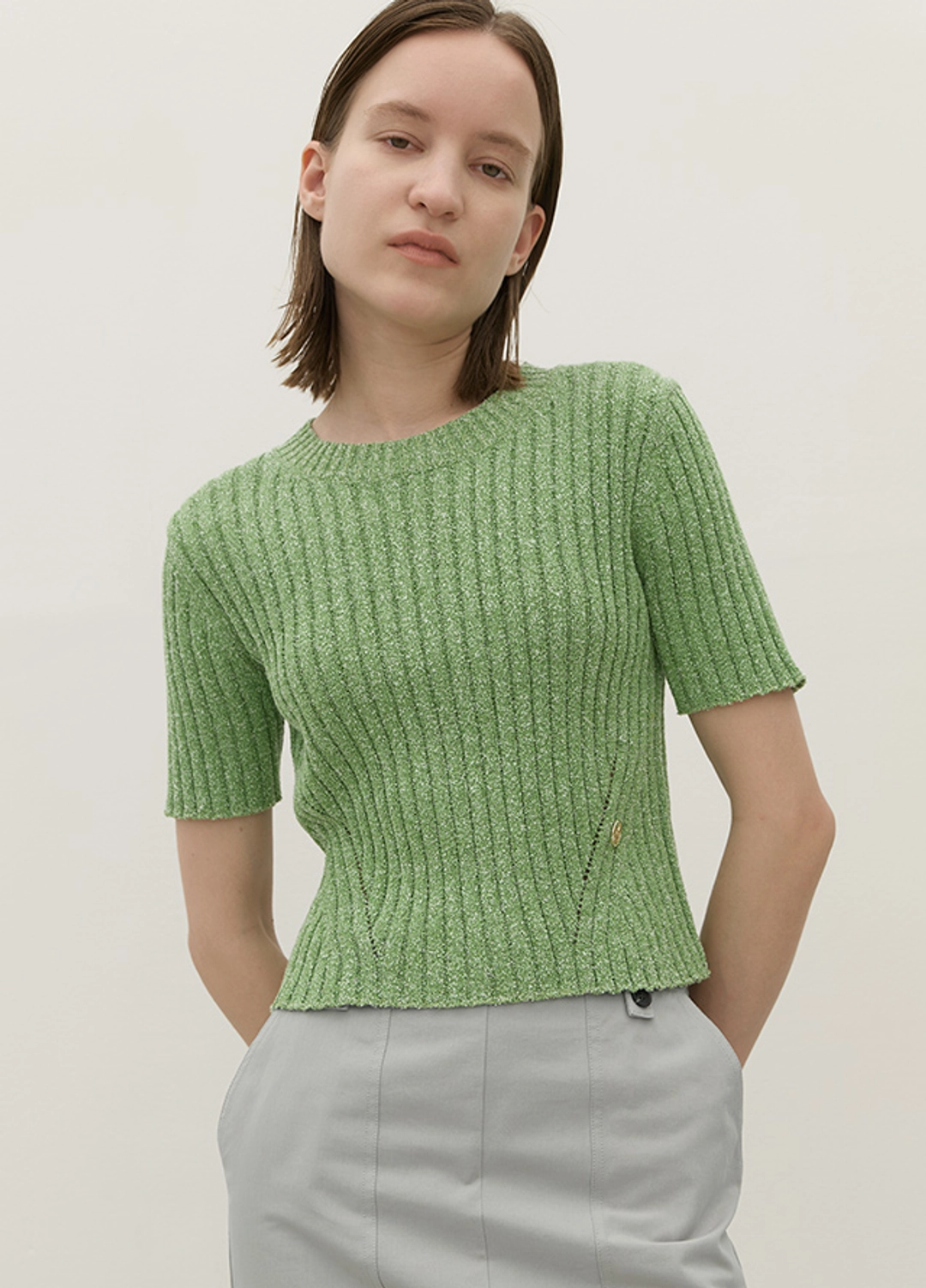 아뜰리에 나인 (T-6863)MULAN MIX COLOR SLIM KNIT 상품 이미지 3