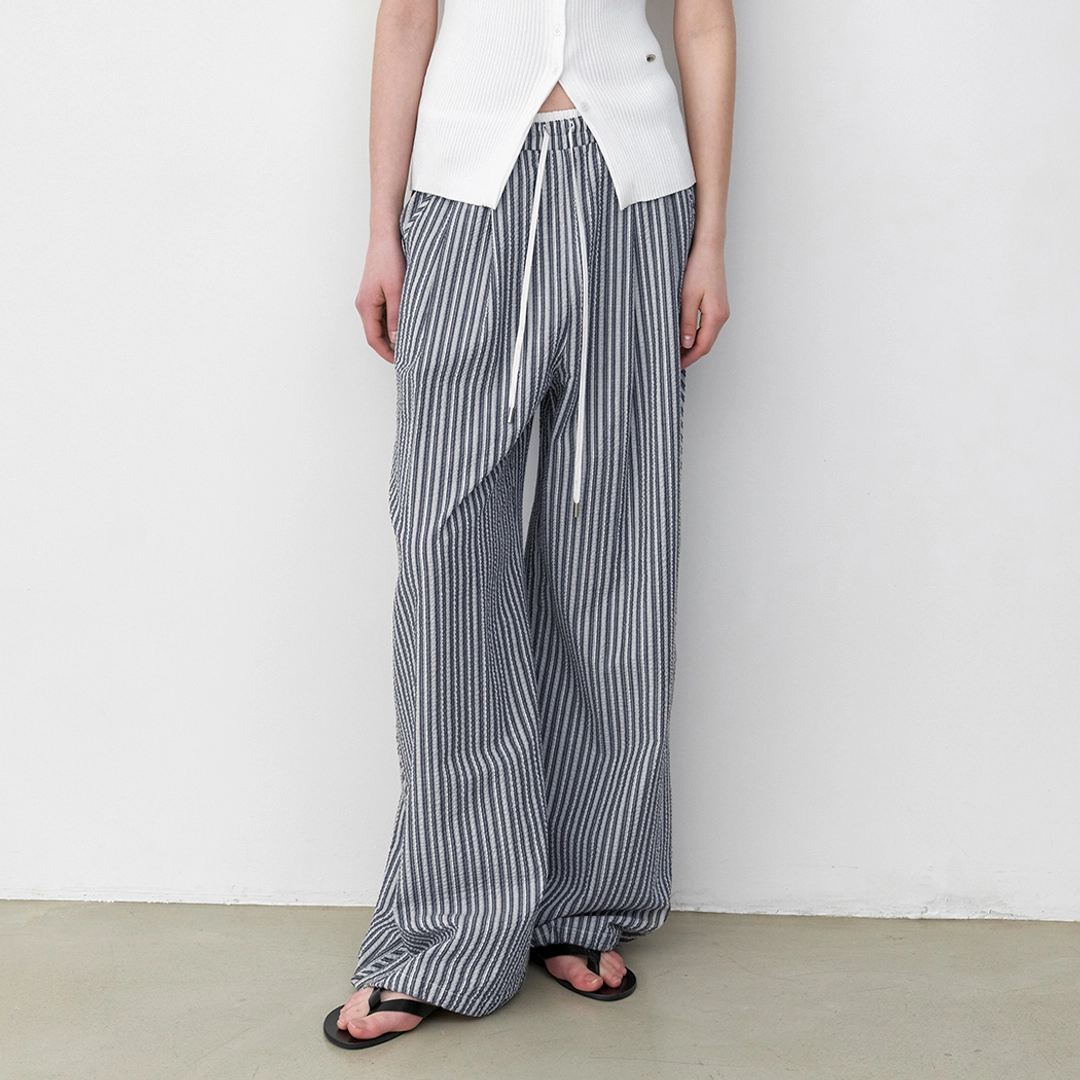 아뜰리에 나인 (PT-5773)STRIPE COTTON BANDING TWO-WAY PANTS 상품 이미지 2