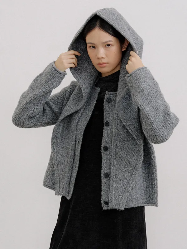 [여울 착용] BALACLAVA MUFFLER CARDIGAN KNIT SET_2COLOR