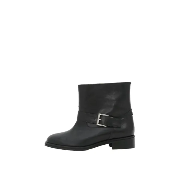 shorty buckle boots - black