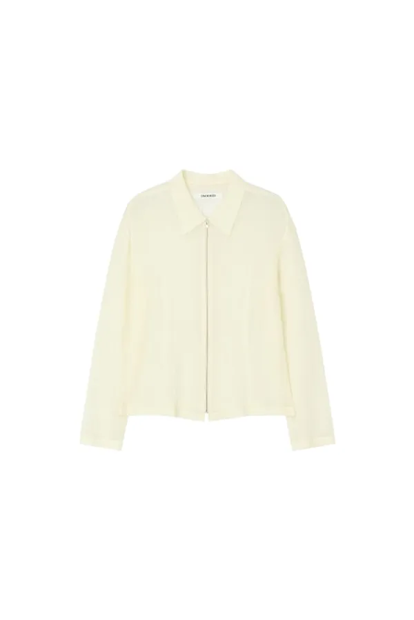 Crinkle zip-up jacket - White