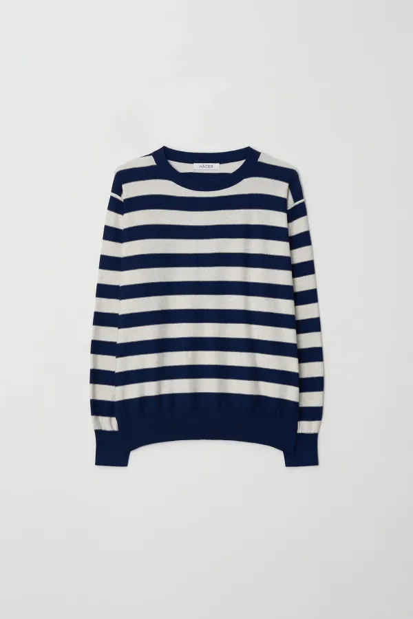 Cotton Stripe Round Knit