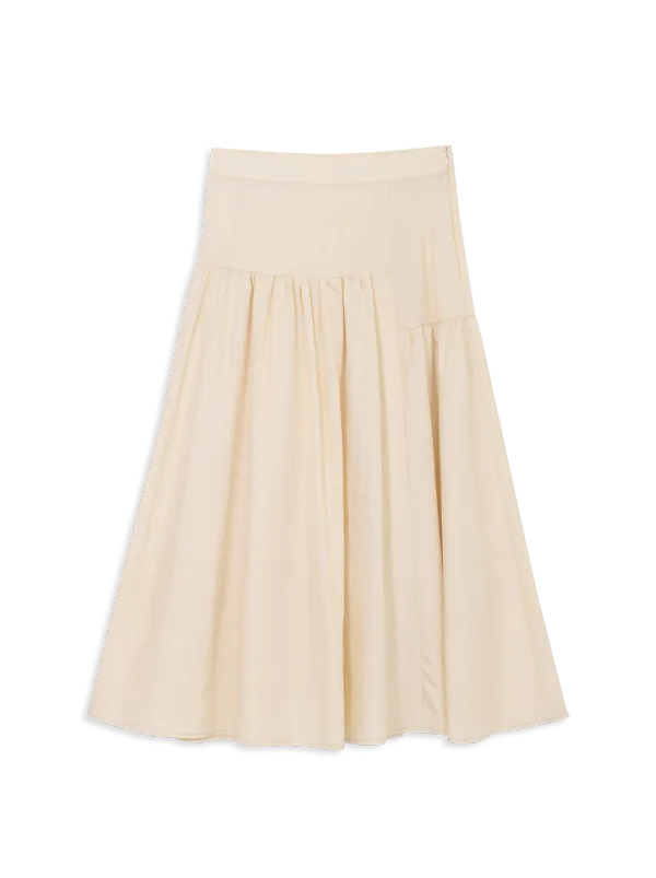 NATURAL SHIRRING SKIRT (BEIGE)