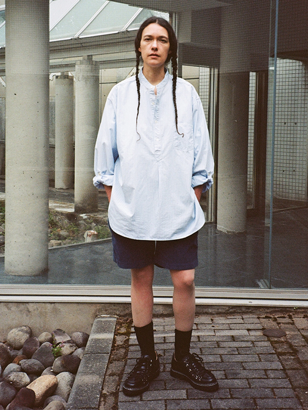 파르티멘토 Puckering Corduroy Shorts_Deep Blue 상품 이미지 2