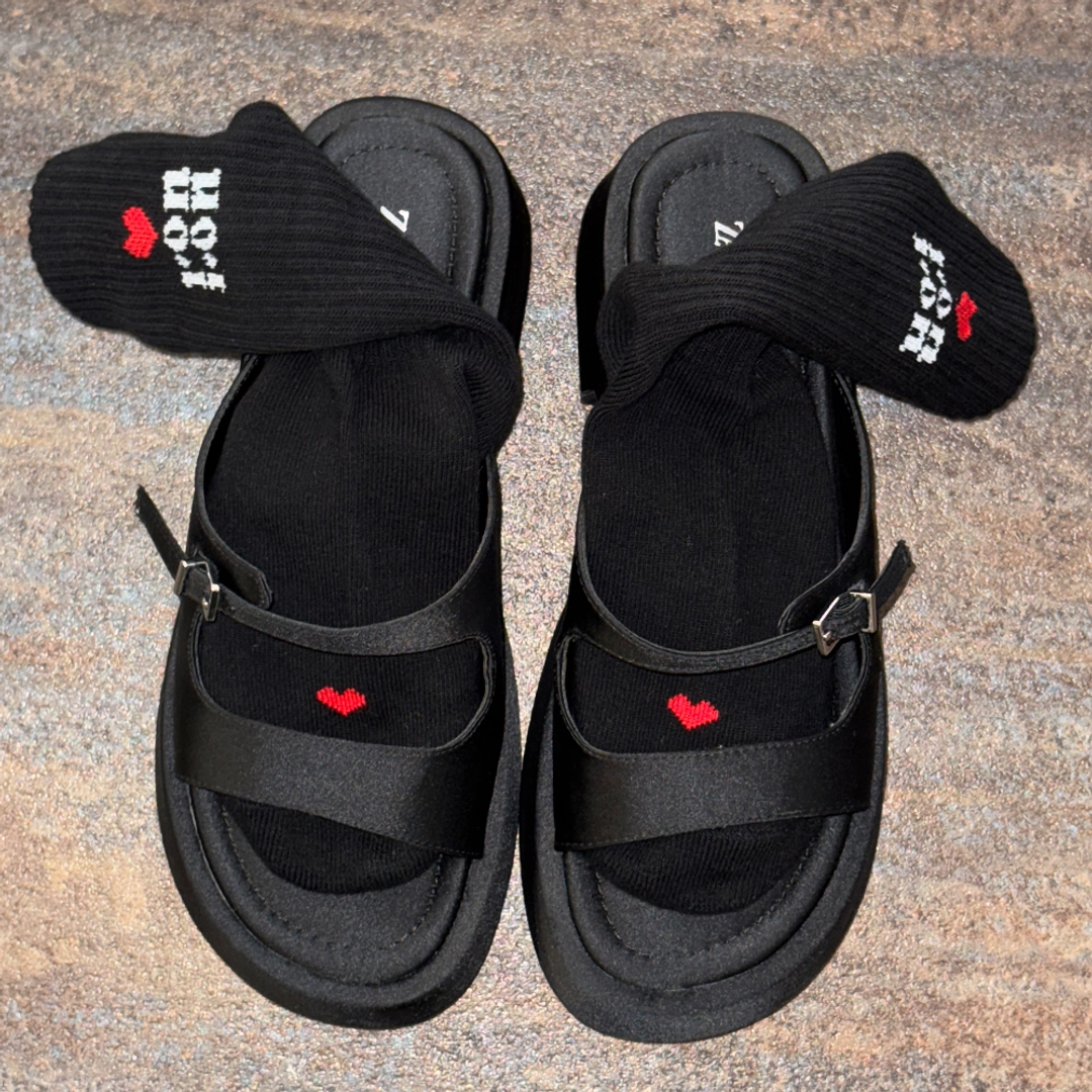 론론 LOGO GOLGI SOCKS BLACK 상품 이미지 1