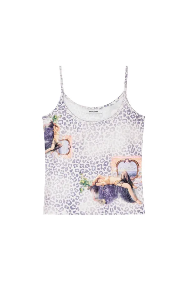 LEOPARD CLASSIC SLEEVELESS TOP (PURPLE)