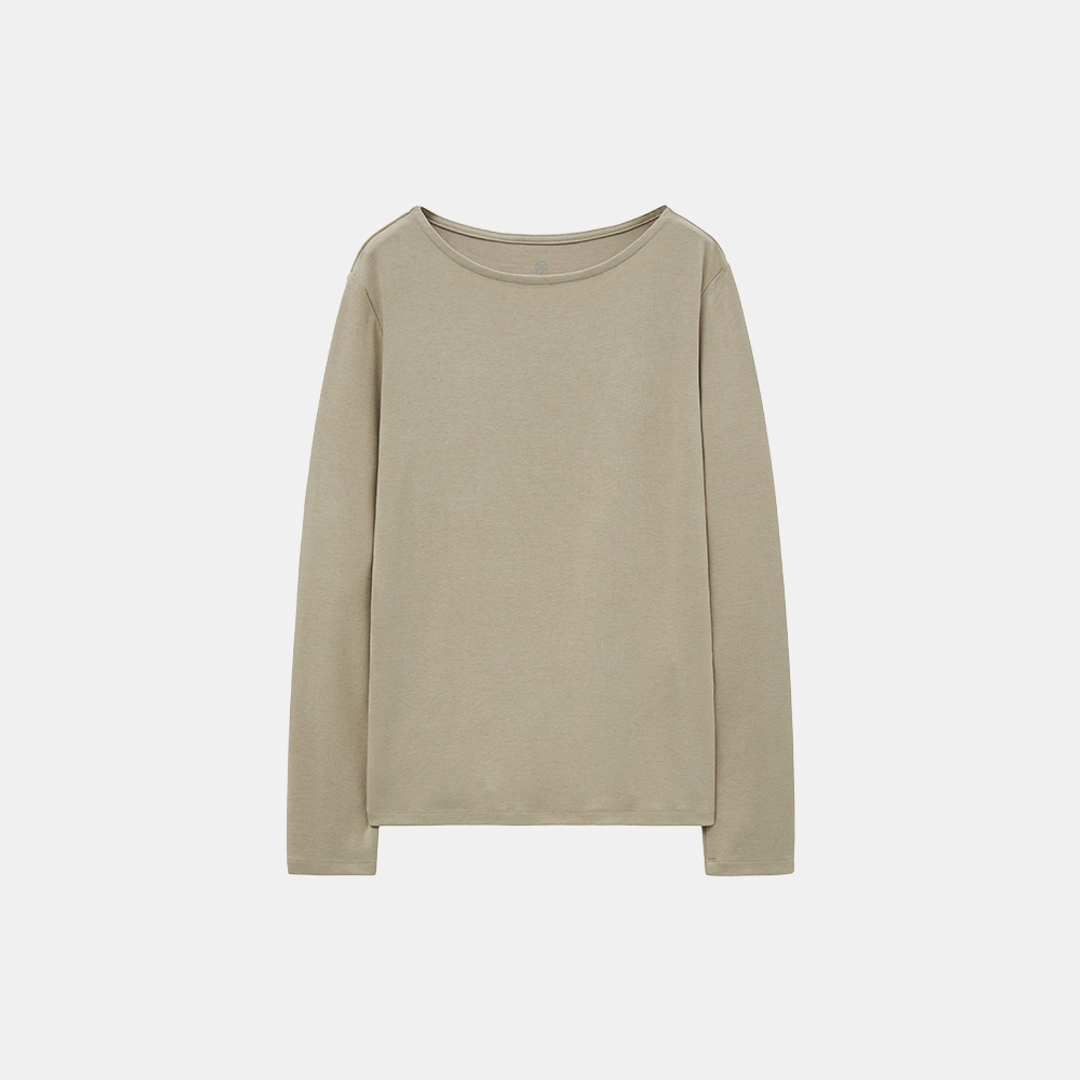 시야쥬 SITP5226 소프트 보트넥 코어 티셔츠_Light beige 상품 이미지 3