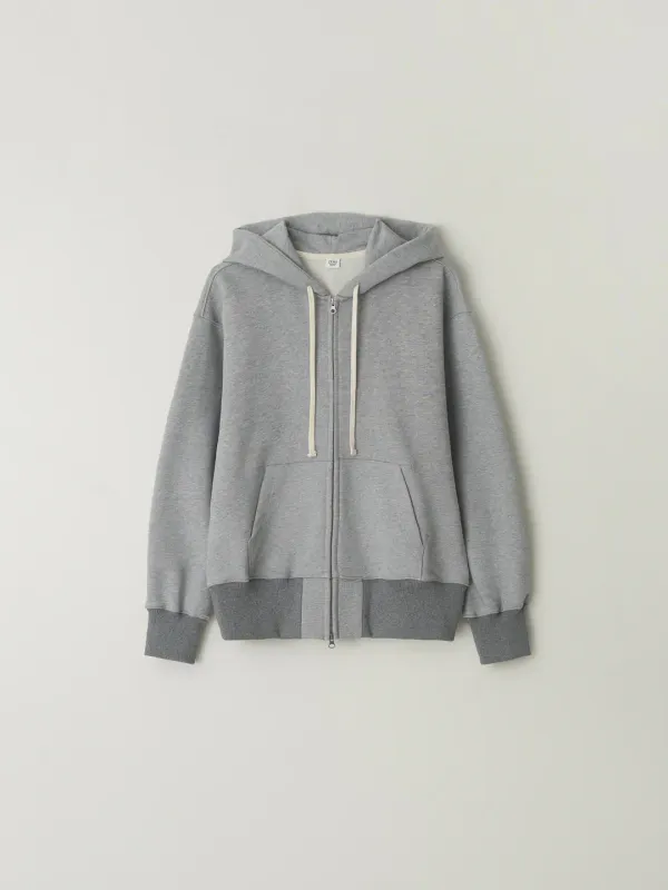 L\'eau zip-up hoodie_melange grey