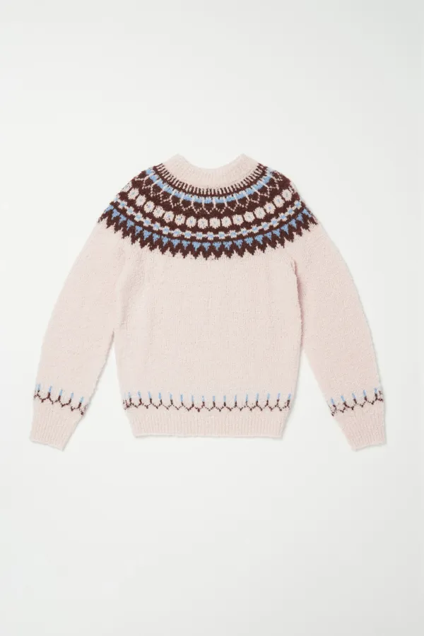 Via Jacquard halfneck knit (Light pink)
