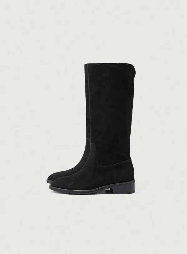 Suede Riding Boots_Black