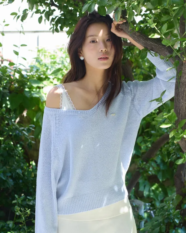 Pastel loose fit layered knit - 3color