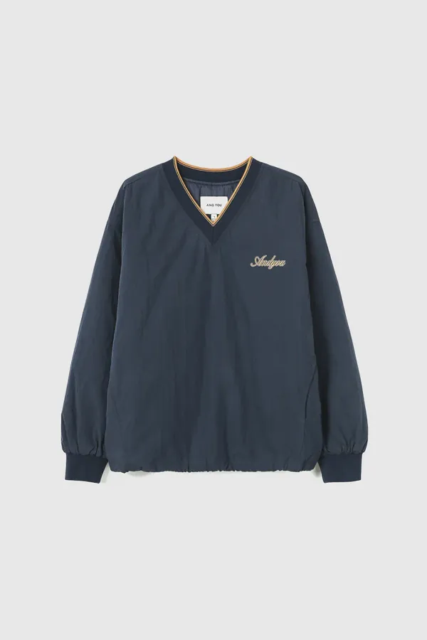 홀먼 브이넥 패딩 윈드 브레이커 (Navy)
